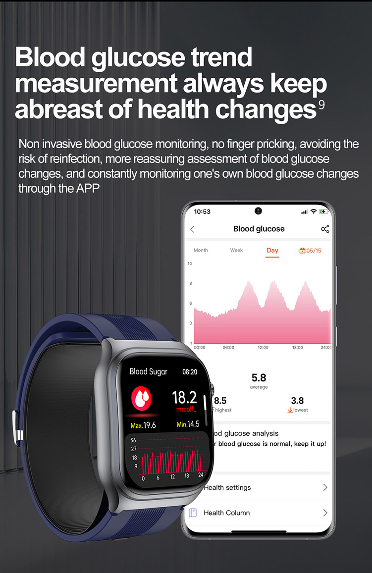 Blood glucose healthy smartwatch